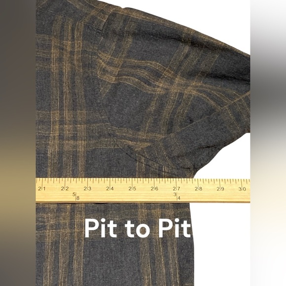 Rowm Mens Shirt 3XT Button Down Long Sleeve 100% Cotton Flannel Plaid Charcoal - Picture 4 of 6